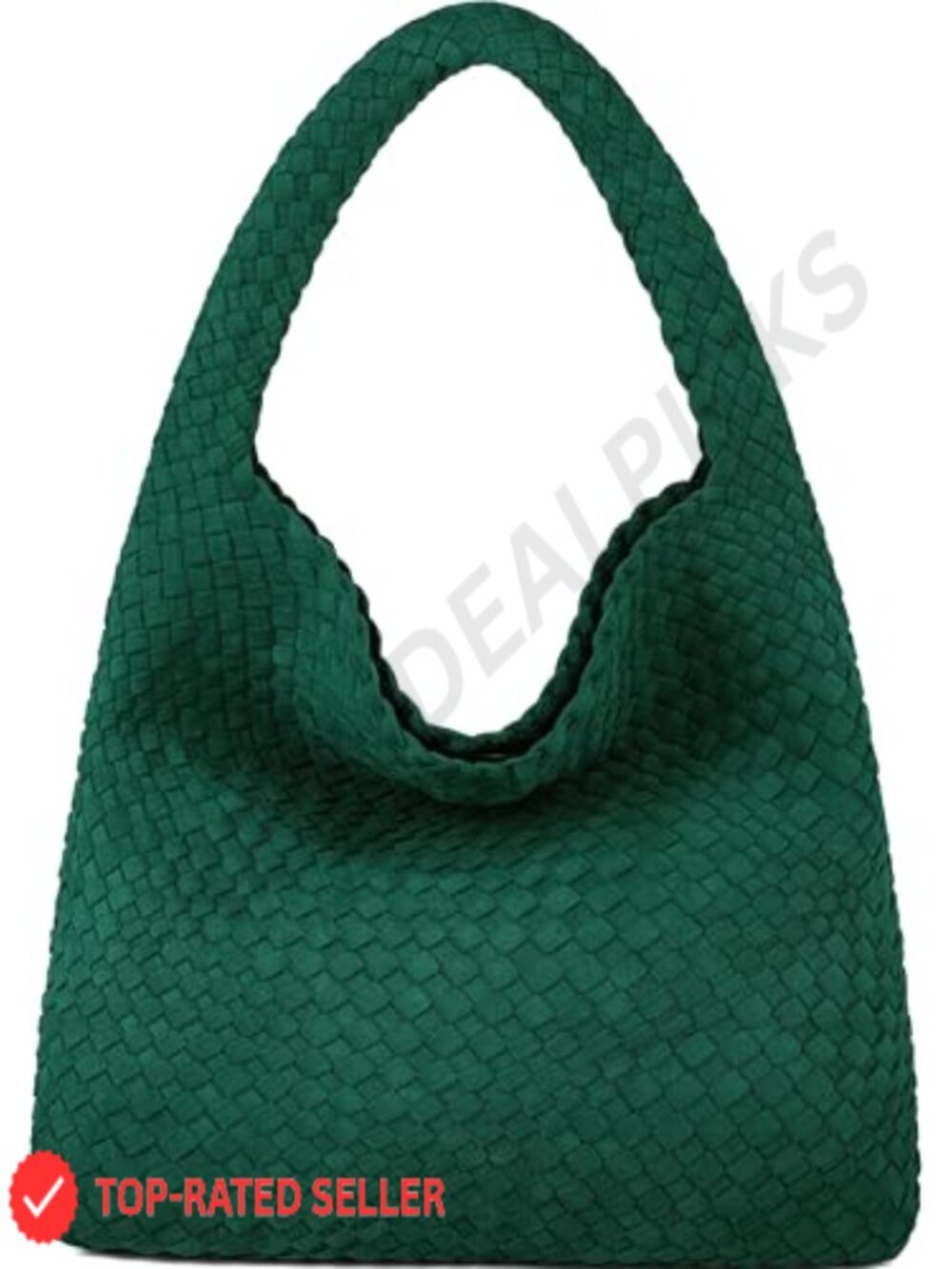 Woven Vegan Leather Hobo Shoulder Tote Women's Faux Suede Handbag
